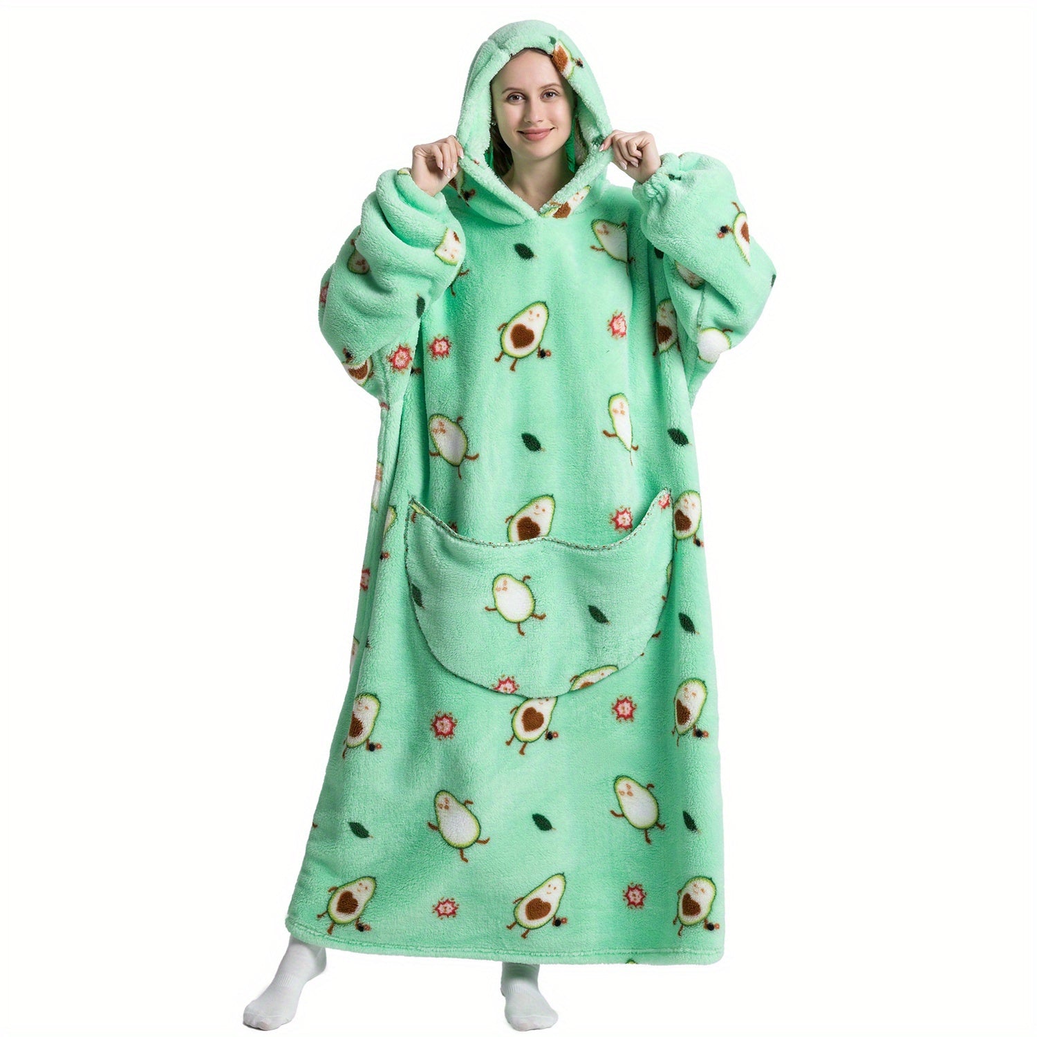 NNETM Sherpa Fleece Oversized Hoodie Blanket Sweatshirt