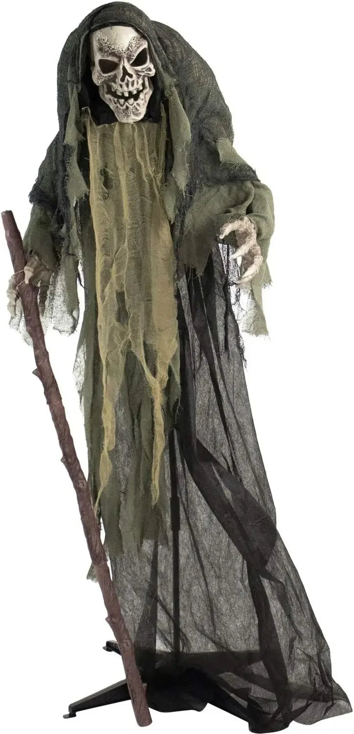 NNEOBA Skeleton Reaper Animatronic Halloween Decor with Lights & Sound