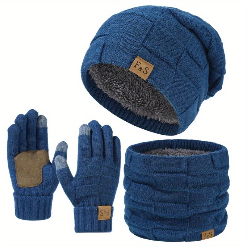 NNETM Winter Cashmere Hat Scarf Gloves Set